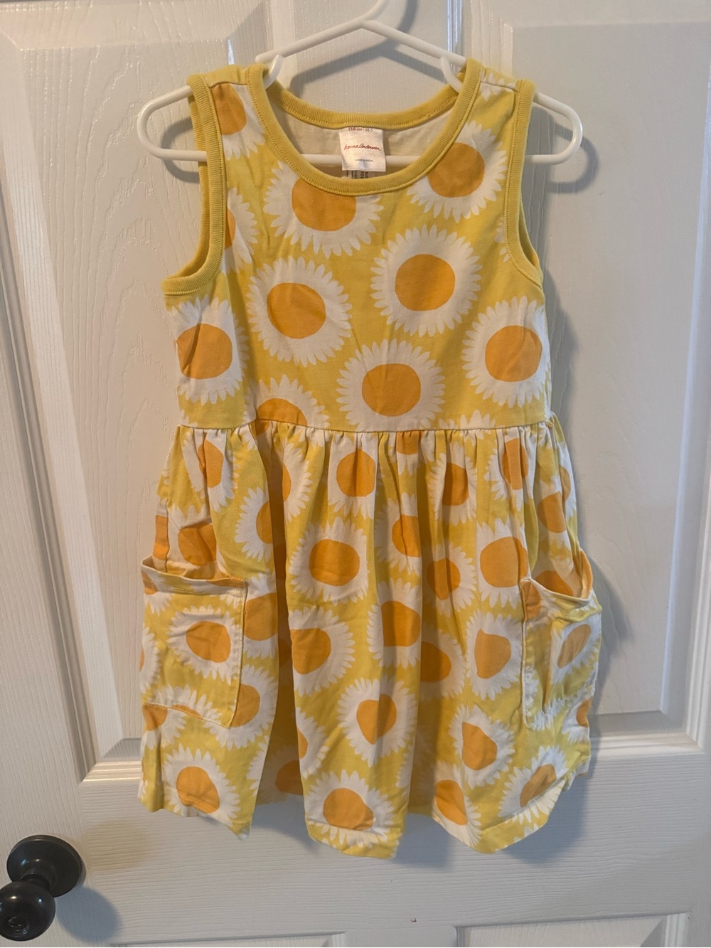 Hanna Anderson Sunflower Print Yellow Girls' Tank Dress 5t